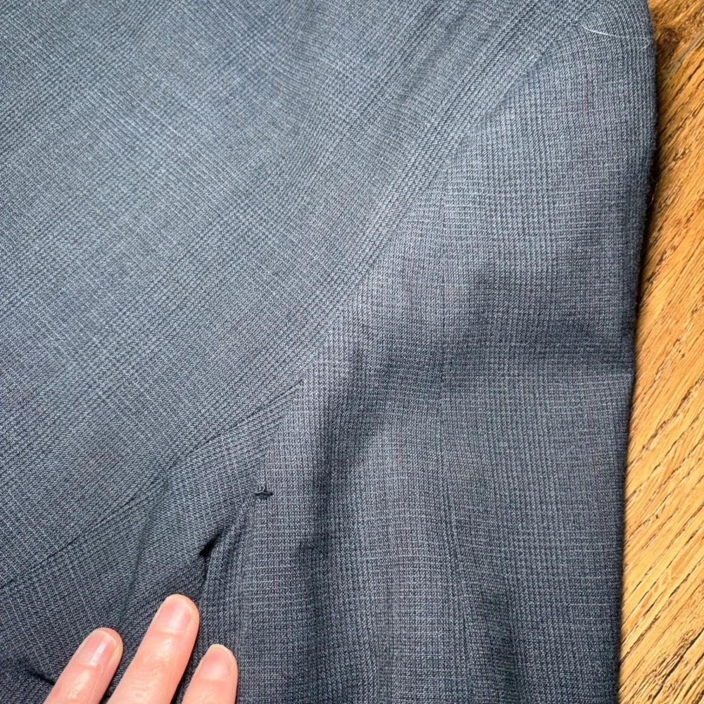 Haggar Pure Worsted Wool Blazer Mens 46L Charcoal Gray 2 Button Sport Coat Read
